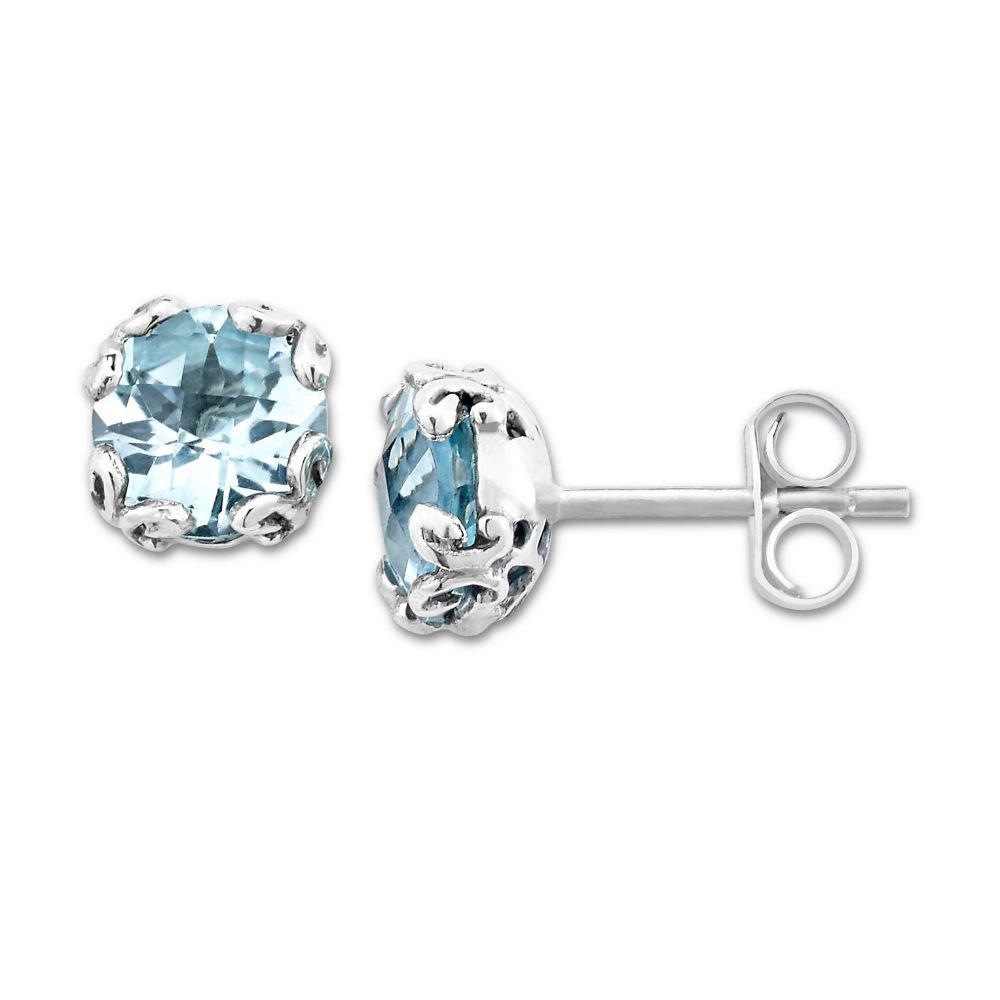 Radiance Stud Earrings- Blue Topaz